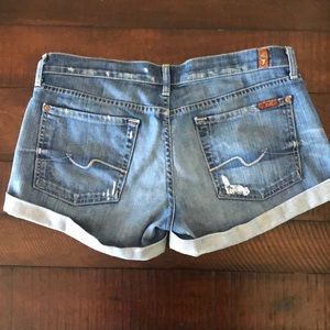 7 For All Mankind Shorts - 7 For All Mankind cuffed distressed midi shorts 7 For All Mankind Shorts - 7 For All Mankind cuffed distressed midi shorts